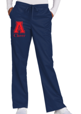 AHS Varsity Cheer Flare Leg Cargo Pant with Red Falcon Decoration