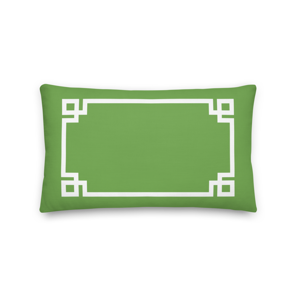 Green greek key pillow hotsell